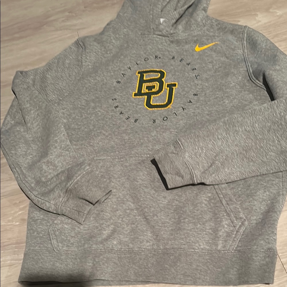 Nike Baylor Gray and Yellow Sweatshirt Hoodie. See photos Some crackling to logo